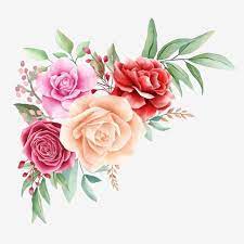 Colorful Watercolor Flowers Arrangement For Card Border Watercolor Clipart Watercolor Flower Png Transparent Clipart Image And Psd File For Free Download Watercolor Flowers Floral Border Design Floral Illustrations