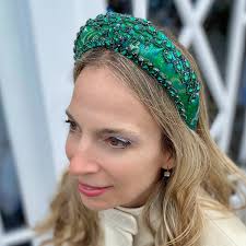 Green Headpiece Wedding Headband Races Headpiece Crystal