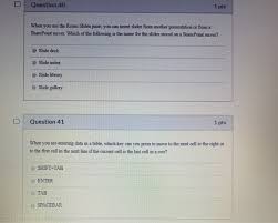 Click the icon again to show that shape again. Question 40 1 Pts When You Use The Reuse Slides Pane Chegg Com