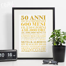 Mentre molte coppie sposate amano sbizzarrirsi con idee regalo proprie, altre ancora preferiscono prendere un po' di ispirazione. Stampa Personalizzata Con Frasi Idea Regalo Nozze D Oro Olalla