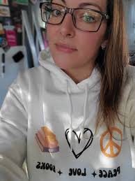 Peace Love Books Unisex Hooded Sweatshirt