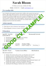 Good Cv Examples Templates For 100 Jobs Cv Plaza