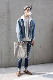 Sherpa Denim Jacket Tumblr Korean Fashion Men Mens Street Style Seoul Fashion