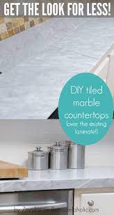 Diy Tiled Marble Countertops A Budget Friendly Alternative To Pricy Marble Slab Countert Tile Countertops Diy Kitchen Diy Makeover Kitchen Remodel Countertops