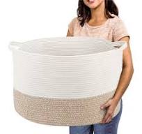 Extra Large Cotton Rope Basket 22 x 14 - Toy Basket for Kids -Blanket Basket