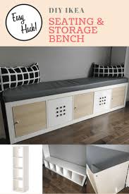 Ikea Kallax Hack Turn Bookshelf Into A Seating Bench With Storage Diy Storage Bench Seating Banquette Seating Diy Ikea Hack Living Room
