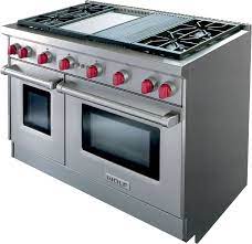 Do you need wolf grill repair service? Wolf Gr484cglp 48 Inch Pro Style Gas Range With 4 Dual Stacked Sealed Burners 4 4 Cu Ft Convection Large Oven Continuous Grates Griddle Infrared Broiler Red Control Knobs Island Trim And Star K Certified Liquid