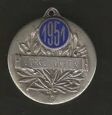 Argentina Jockey Club Medal Horse Racing 1951 Enameled Size 1"