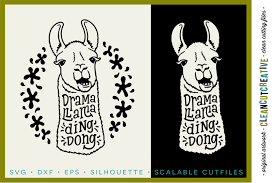 A free collection of vector animal silhouettes. Drama Llama Ding Dong Svg Dxf Eps Png Cricut Silhouette Clean Cutting Files By Cleancutcreative Thehungryjpeg Com