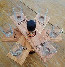 Pair your perfect beer with this awesome shot glass holder. Wood Bottle And 6 Shot Glasses Holder Wood Burned Etsy