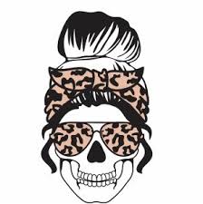 Download Messy Bun Mom Skull Download All Types Of Vector Art Stock Images Vectors Graphic Online Today Wide R Cricut Projects Vinyl Cricut Creations Downloadable Art