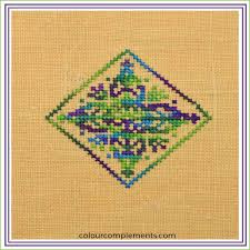 Dmc, kreinik, mill hill beads as listed Stitched Gift Tags Cross Stitch Colour Complements