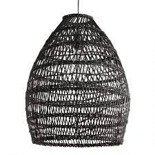 If your preference for lighting fixtures tends to lean to the dark side, check out the colby rattan & black pendant. Black Woven Bamboo Pendant Lamp World Market