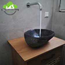 natural edge stone sink bau woodworks