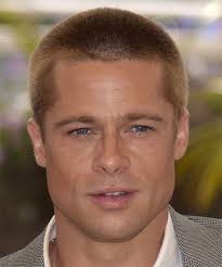 Pitt reverted to a bright blonde, almost boyish cut to play death. Brad Pitt Short Straight Blonde Hairstyle