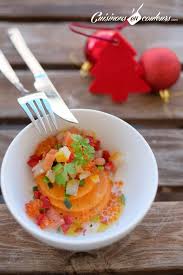 Tartare De Poissons Fumes A La Pomme Et Au Kaki Cuisinons En Couleurs Poisson Fume Tartare De Poisson Poisson