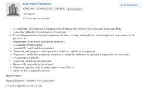 Zamri bin md isa tech organization: Oil Gas Vacancies Operation Executive Care Ion Technologist Terengganu