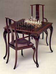 Black Walnut Walnut Burl Chess Table And Chairs Chess Table Game Room Chairs Chess