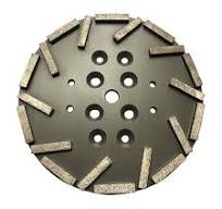 EDiamondTools 10 in. Concrete, Turbo Rim, Diamond Grinding Disc Blade Plate  for Edco/Husqvarna Grinders, 20 Turbo Segment, #40/50 Grit GHL1020C40