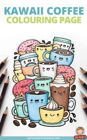Free, printable food coloring pages are fun, but they also help kids develop many important skills. Kawaii Coffee Free Colouring Page Kate Hadfield Designs