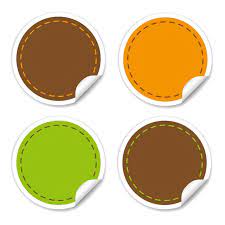 Round Stickers In Different Colors Vector Collections Vector And Png Lencana Spanduk Stiker
