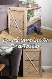 Farmhouse Crate End Table Crate End Tables Farmhouse End Tables Diy End Tables