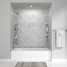 Shop bathtubs and more at the home depot. American Standard Colony 32 In X 60 In 5 Piece Glue Up Alcove Wall Bath Set In Silver Celestial 2978bwt 366 The Home Depot