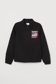 Cotton Jacket Black Nasa Men H M Us Nasa Clothes Cotton Jacket Jackets