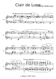 It is important to note that with the exception of the poetically titled clair de lune, suite bergamasque is created exclusively from baroque movements. Clair De Lune Sheet Music For Piano Solo Musescore Com