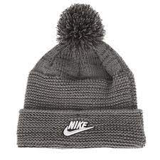Nike Futura Pom Cuffed Beanie Knit Hat Accessories Smoke Grey Knitted Hats Beanie Hats