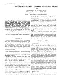Pdf Pembangkit Naskah Notasi Musik Angka Untuk Paduan Suara Dari Teks Polos