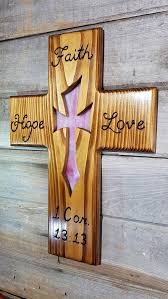 Stained Glass Cross Faith Hope Love Wood Burned Cross Etsy Wood Wall Cross Wood Crosses Diy Wooden Cross Crafts