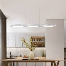 Contemporary Long Chandeliers White Black 3 Light Metal Linear Pendant Lighting 31 40w 27 56 Long Brlliards Bar Study Room Hanging Lights Takeluckhome Com