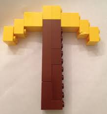 If you want to make a minecraft pickaxe(this shows diamond) out of legos*, you will need**: Minecraft Golden Pickaxe Lego Style Lego Minecraft Lego Craft Lego Diy