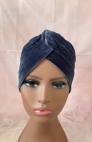 Velvet Gray Turban: Fashion Head Wrap