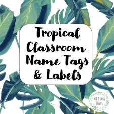 Tropical Classroom Name Tags Labels In 2020 Classroom Name Tags Student Name Tags Name Tags