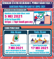 Kerajaan akan peruntukan rm2.1 billion tambahan untuk bpr. Bpr Fasa 2 Semakan Nombor Baucar Bayaran Tunai Mulai 17 Mei