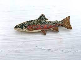 Vintage Fish Pin Rainbow Trout Hat Lapel Pin Etsy Fish Pin Vintage Fishing Lapel Pins