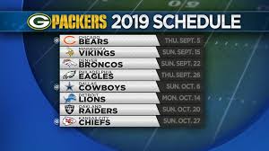 Green bay packers packers gb. Green Bay Packers Release 2019 Regular Season Schedule