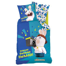 Les Lapins Cretins Les Lapins Cretins Parure De Lit Housse De Couette Radio 140 X 200 Cm Sahinler