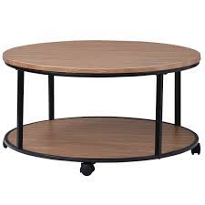 Fresh coffee table with casters, source: Round Coffee Table With Caster Wheels And Wood Textured Surface For Living Room 35 5 Brown Walmart Com Walmart Com