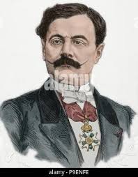 Jerome Frederic Paul, Baron David (1823-1882). French officer, journalist  and politician. Portrait. Engraving by J. Robertsen. "L'Illustration,  Journal Universel", 1871. Colored Stock Photo