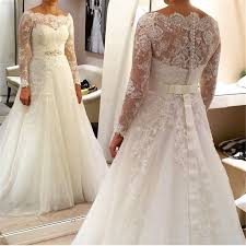 Long Sleeves Wedding Dress With Sheer Back Bridal Dress Size 0 2 4 6 8 10 12 14 Wedding Dress Sleeves Scoop Wedding Dress Ball Gown Wedding Dress