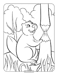 Cute busy beaver coloring page. Printable Beaver Coloring Page Archives