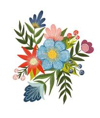 Flower Bouquet Illustration Procreate Illustration Folk Art Floral On The Mark Designs Folk Folk Art Flowers Flower Illustration Flower Bouquet Painting