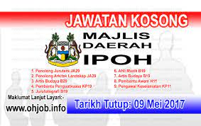 Jawatan kosong di sarawak jawatan kosong di upm jawatan kosong kerajaan kerajaan pekerja sambilan harian (psh) sarawak jawatan kosong terkini di universiti kebangsaan malaysia (ukm) ogos 2018. Jawatan Kosong Mbi Majlis Bandaraya Ipoh 09 Mei 2017 Jawatan Kosong Kerajaan Swasta Terkini Malaysia 2021 2022