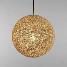 Modern Lattice Wicker Rattan Globe Ball Style Ceiling Pendant Light Lampshade Home Dining Decoration Lamps Ceiling Pendant Lights Pendant Light Ceiling Pendant