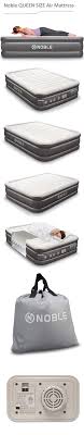 Noble Queen Size Comfort Double High Raised Air Mattress Top Inflatable Airbed With Built In Pump Elevated Raised Air Mattre Air Bed Air Mattress Toned Abs