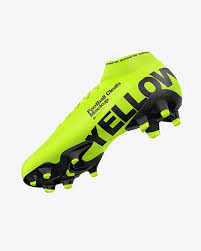 Download Football Cleat Mockup Bottom View In Apparel Mockups On Yellow Images Object Mockups