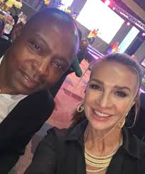 Zambian football icon Kalusha Bwalya and his wife Emy Casaletti at the  inaugural COSAFA awards ceremony. #TRSportzm